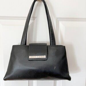 Authentic Bvlgari Black Leather Shoulder Satchel Handbag